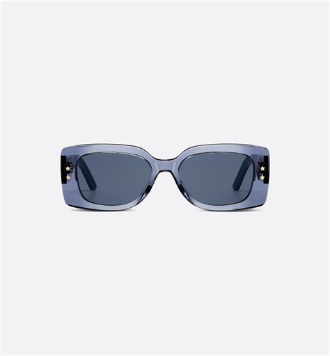 DiorPacific S1U Transparent Blue Rectangular Sunglasses 